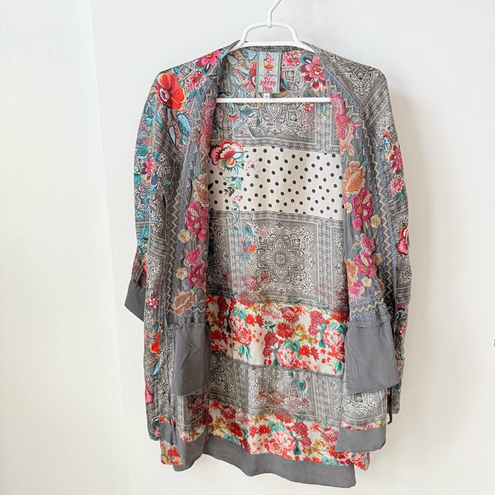 Johnny Was Ellamo Silk Embroidered Kimono - Picture 5 of 14